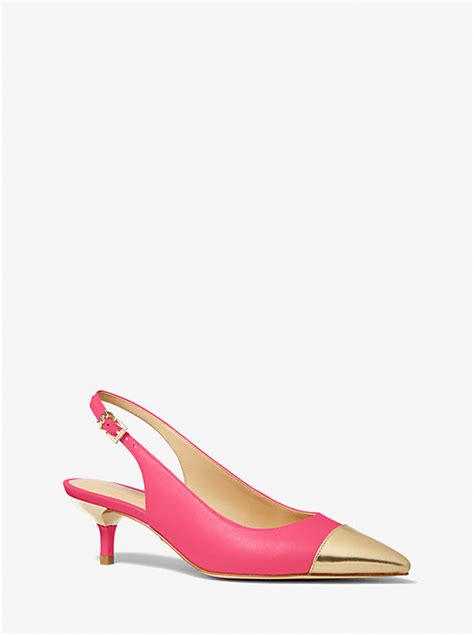 michael michael kors mellie leather cap-toe pump|michael kors kadence pumps.